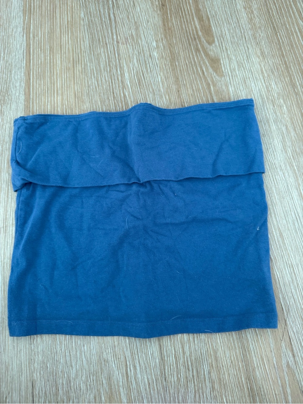 American Eagle Dark Blue Strapless Fold-Over Top